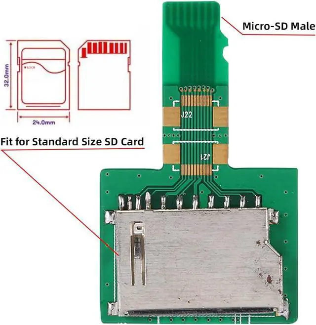 Alt view image 2 of 7 - SD Card Socket Female to Micro-SD TF Male Memory Card Kit Extension Adapter Testing Tools Extender