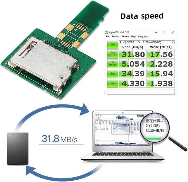 Alt view image 3 of 7 - SD Card Socket Female to Micro-SD TF Male Memory Card Kit Extension Adapter Testing Tools Extender