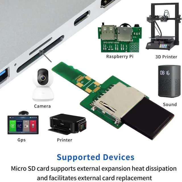 Alt view image 4 of 7 - SD Card Socket Female to Micro-SD TF Male Memory Card Kit Extension Adapter Testing Tools Extender