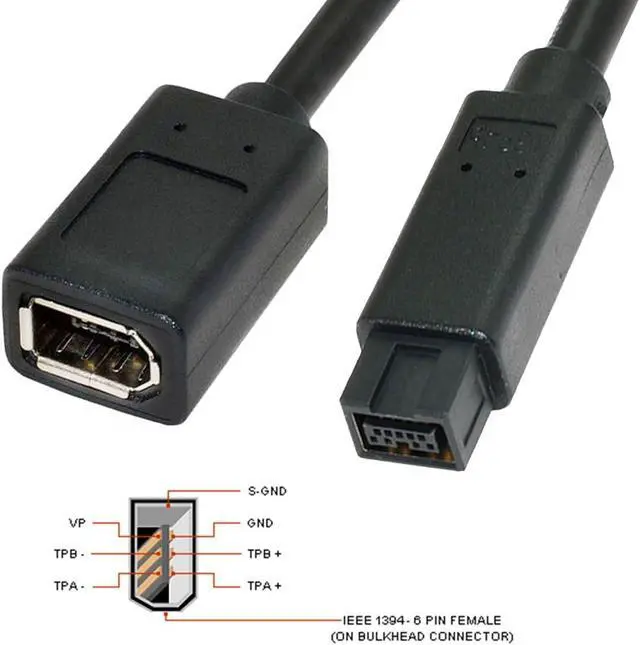 Alt view image 4 of 7 - IEEE 1394b 9Pin Male to 6Pin Female Extension Cable Firewire 800 to 400 Data Video Transfer 20cm