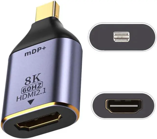 Alt view image 7 of 7 - Mini DisplayPort DP to HDMI Female 2.0 HDTV Adapter Support Audio & 3D & 8K 4K 2K 60hz