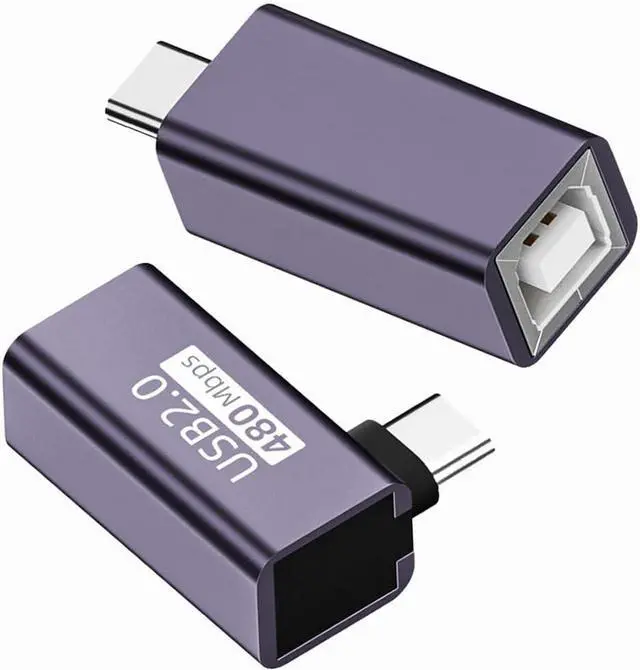 Main image of USB-C USB 3.1 Type-C Male to Standard USB 2.0 B Type Female Data Adapter for Tablet & Cell Phone (2pcs)