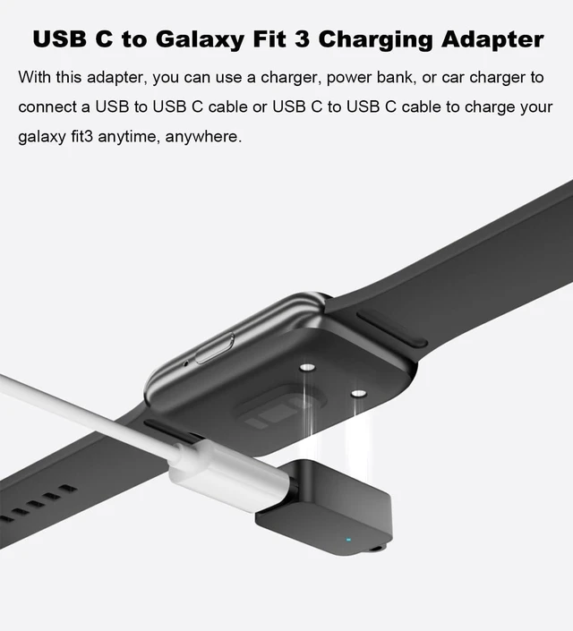 Alt view image 2 of 5 - 2 Pack USB C Charger Adapter for SAM-SUNG Galaxy Fit 3, Black