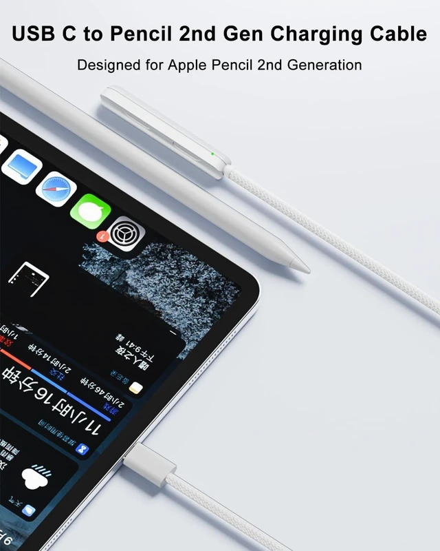Alt view image 2 of 5 - USB C to Pencil (2nd Generation) Charging Adapter Cable, 1.6FT