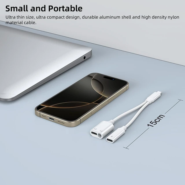 Alt view image 6 of 7 - 3 in 1 USB C Splitter, USB C to 3.5mm Headphone and Charger Adapter