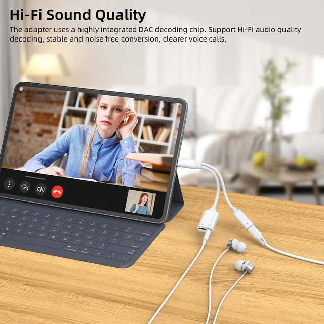 Alt view image 4 of 7 - 3 in 1 USB C Splitter, USB C to 3.5mm Headphone and Charger Adapter