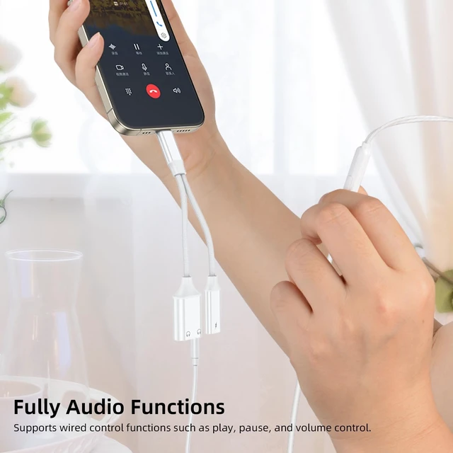 Alt view image 5 of 7 - 3 in 1 USB C Splitter, USB C to 3.5mm Headphone and Charger Adapter