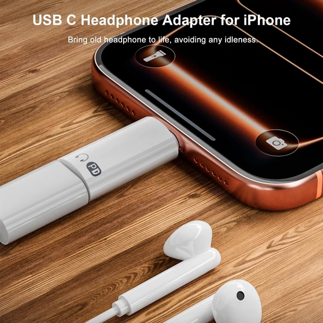 Alt view image 3 of 6 - USB C to Lightning Headphone Audio Adapter with Charge