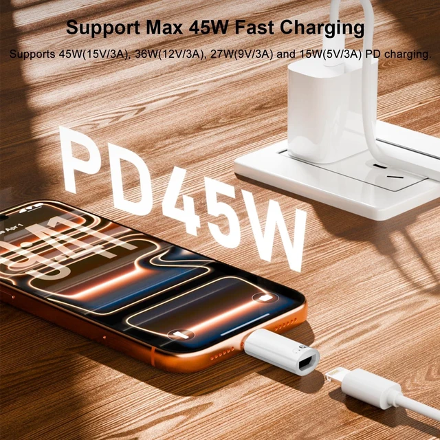 Alt view image 4 of 6 - USB C to Lightning Headphone Audio Adapter with Charge