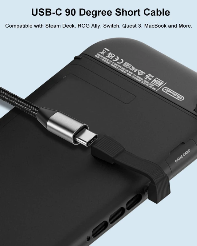 Alt view image 2 of 5 - 80Gbps Short USB-C 90 Degree Extension Cable Adapter 2 Pack, Black