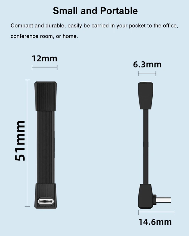 Alt view image 5 of 5 - 80Gbps Short USB-C 90 Degree Extension Cable Adapter 2 Pack, Black