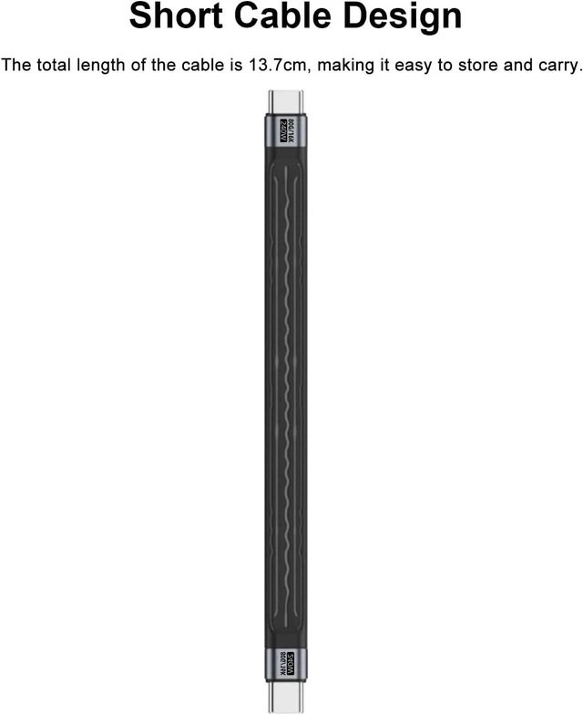 Alt view image 7 of 7 - 80Gbps USB-C Short Cable (5 inch), USB C Female to Female Adapter