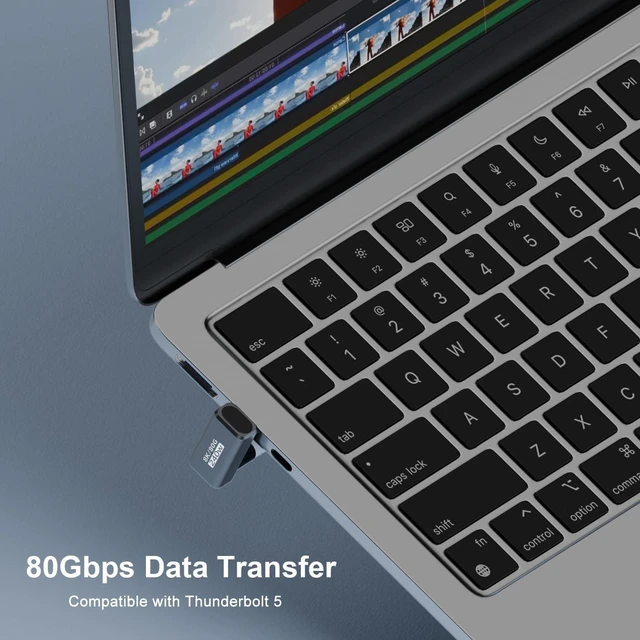 Alt view image 4 of 6 - 80Gbps USB-C 180 Degree U Shape Adapter 2 Pack, Grey