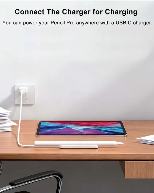Alt view image 4 of 6 - Magnetic Wireless Charger Cable for Apple Pencil Pro, 1 FT