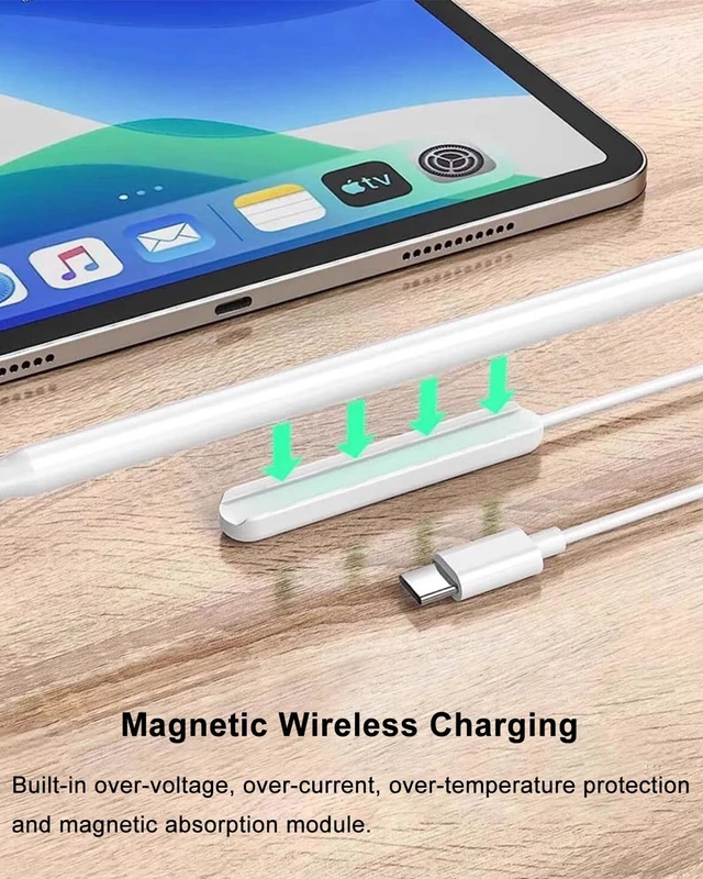 Alt view image 3 of 6 - Magnetic Wireless Charger Cable for Apple Pencil Pro, 1 FT
