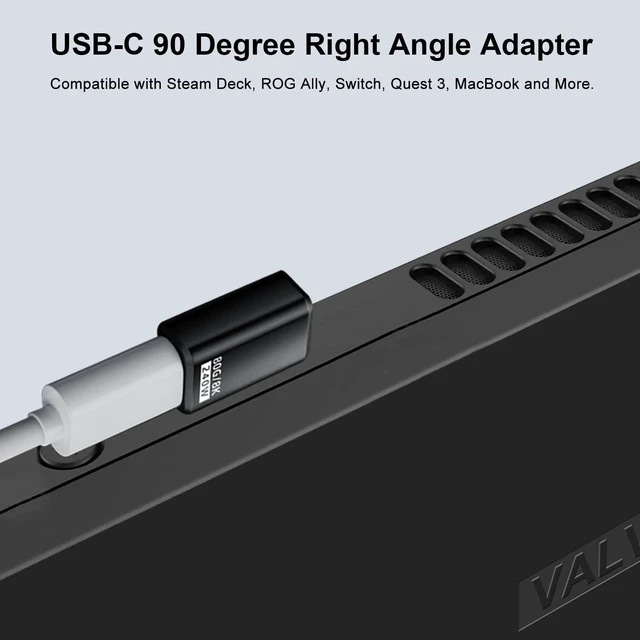 Alt view image 2 of 6 - 80Gbps USB-C 90 Degree Adapter 2 Pack, Black