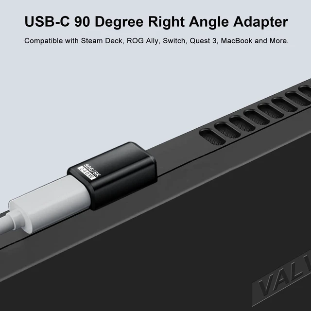 Alt view image 2 of 6 - 80Gbps USB-C Right Angle Adapter 2 Pack, Black