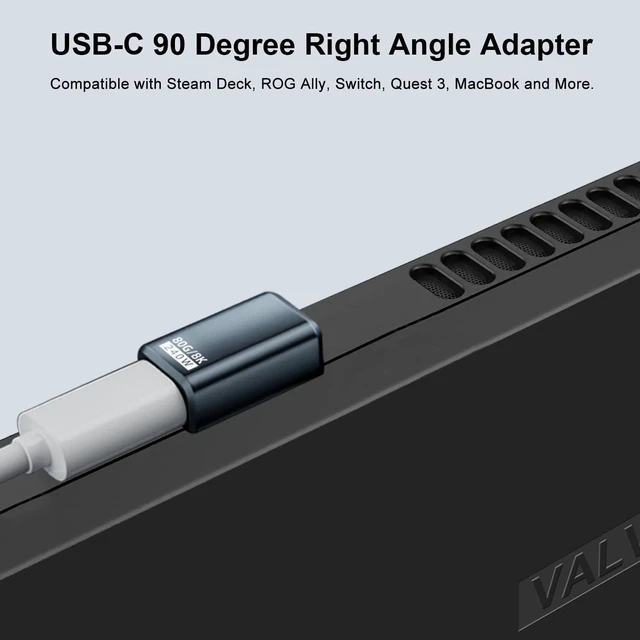 Alt view image 2 of 6 - 80Gbps USB-C Right Angle Adapter 2 Pack, Grey