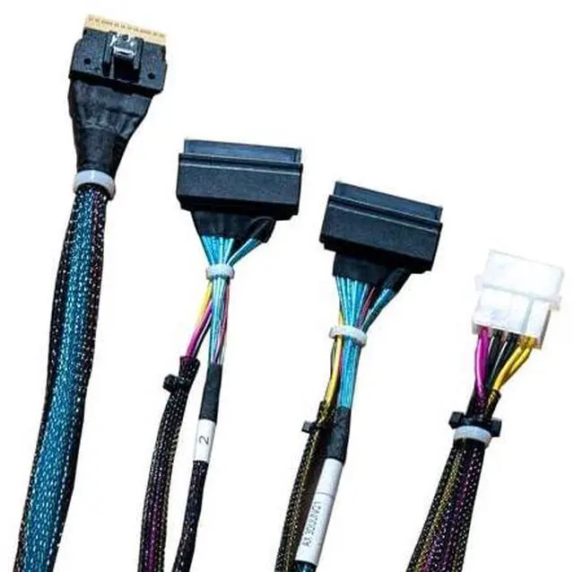 Alt view image 6 of 6 - SlimSAS 8X to 2*U.2 NVMe Adapter, SFF-8654 74pin to 2*SFF-8639 68pin Cable with Power, 75CM(Broadcom MPN 05-60005-00,CBL-SAST-0953)