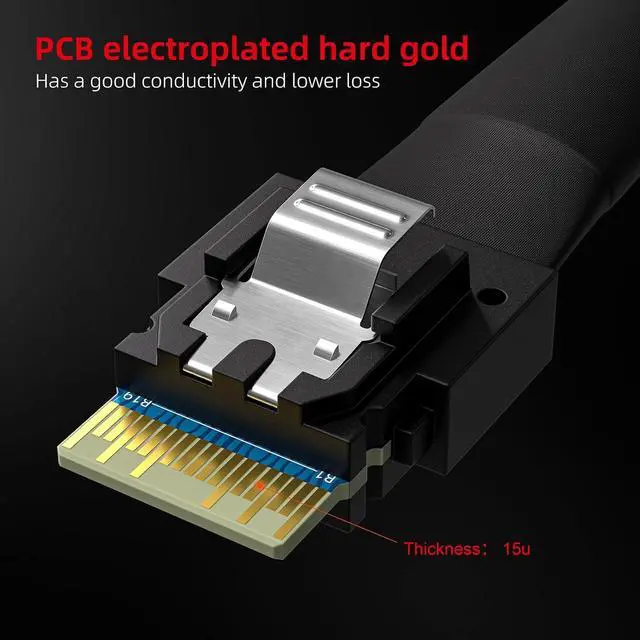Alt view image 5 of 7 - SlimSAS 4i SFF-8654 38pin Host to 4SATA 7PinTarget HD Server Data Transmission Cable,1m(3.3ft)