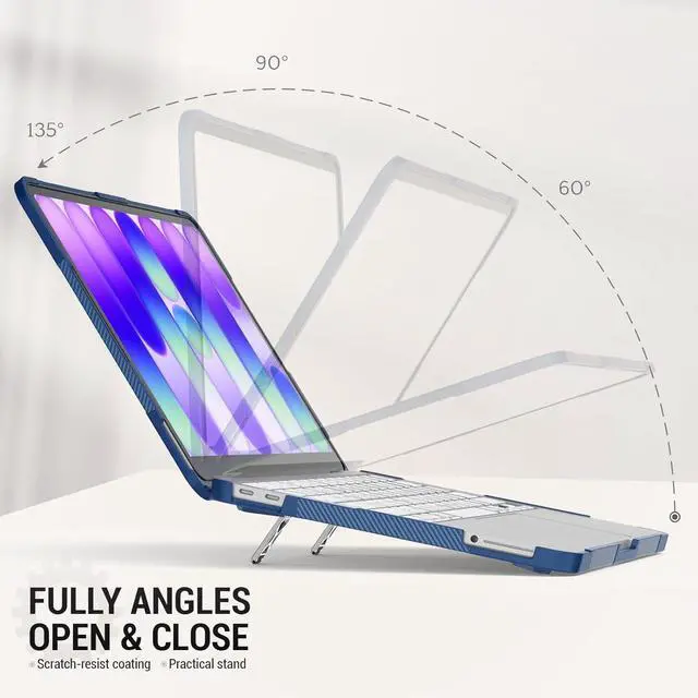 Alt view image 3 of 7 - MacBook Neo (A18 Pro) 2026 13 inch, Shock-Absorbing Protection with Folding Stand &Mouse Pad Case for MacBook Neo (A18 Pro) 2026 13 inch, Blue