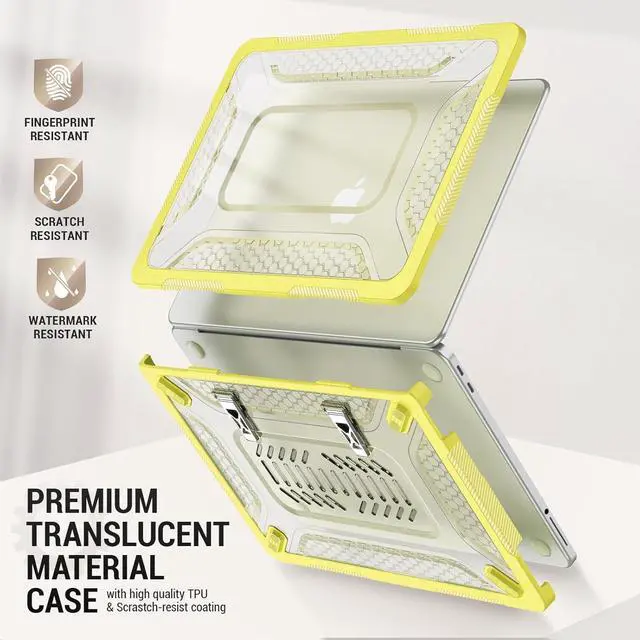 Alt view image 6 of 7 - MacBook Neo (A18 Pro) 2026 13 inch, Shock-Absorbing Protection with Folding Stand &Mouse Pad Case for MacBook Neo (A18 Pro) 2026 13 inch, Yellow
