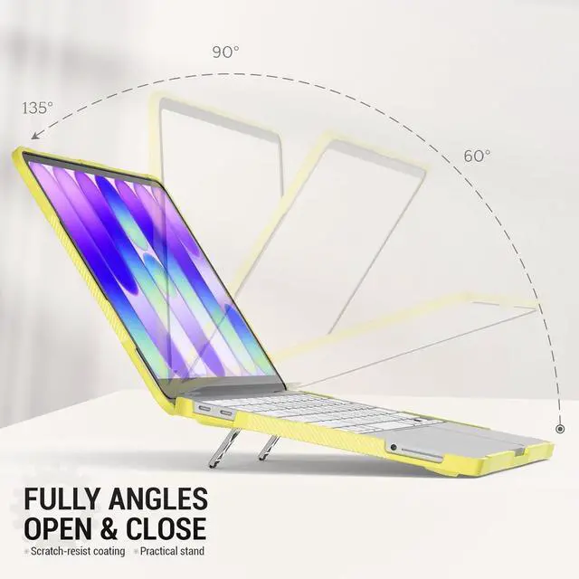 Alt view image 7 of 7 - MacBook Neo (A18 Pro) 2026 13 inch, Shock-Absorbing Protection with Folding Stand &Mouse Pad Case for MacBook Neo (A18 Pro) 2026 13 inch, Yellow