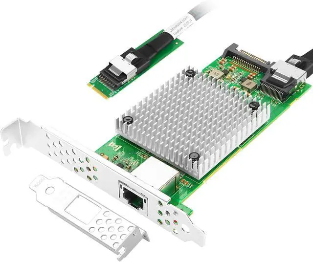 Alt view image 6 of 6 - M.2 to 10GbE RJ45 NIC, Single RJ45 Port with 82599 chip, M.2 + M Key + SFF-8087 with 35cm(13.7in) Cable, 10 Gigabit Network Card for Windows, Linux, UEFI