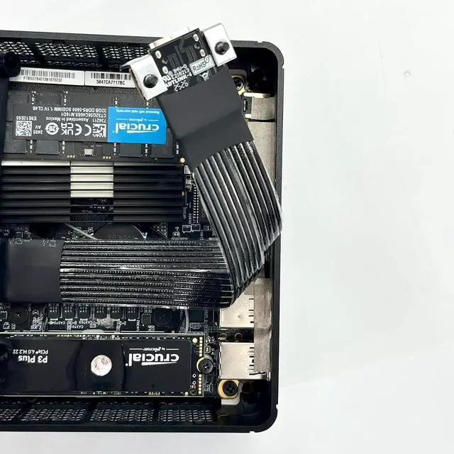 Alt view image 6 of 6 - PCIe 5.0 x4 M.2 NVMe to OCuLink SFF-8612 Extension Flat Cable, with Full-Height and Half-Height Brackets (K49SQ-BK-03, 20cm)