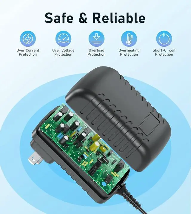Alt view image 6 of 6 - 12V 3A Power Supply Charger (Input AC 100V-240V, Output DC 12 Volt 3 Amp 36 Watt) Adapter Switching Transformer Converter DC 5.5mm x 2.1mm / 5.5mm x 2.5mm Universal