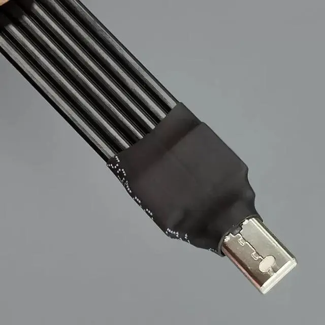 Alt view image 3 of 7 - Mini Displayport(Mini DP) to Displayport FPV Flat Cable Up Down Angled Flat Mount Male to Male/Female 1.4 1.2 with Fixing Hole for Graphics Card (5cm, M5A-P7B(Male-Male))