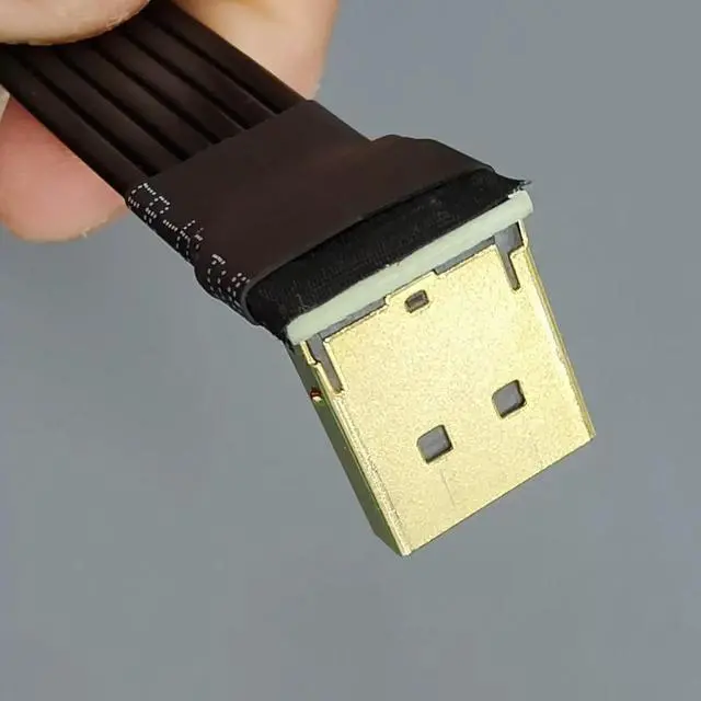 Alt view image 5 of 7 - Mini Displayport(Mini DP) to Displayport FPV Flat Cable Up Down Angled Flat Mount Male to Male/Female 1.4 1.2 with Fixing Hole for Graphics Card (5cm, M5A-P7B(Male-Male))