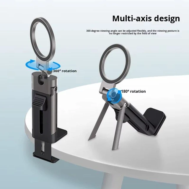 Alt view image 4 of 7 - 360° Metal Ball & Titanium Magsafe Airplane Phone Holder, Travel Essentials for Airplane Phone Mount, Universal Travel Phone Holder for Plane, Must Have for iPhone 17 16 15 14 13