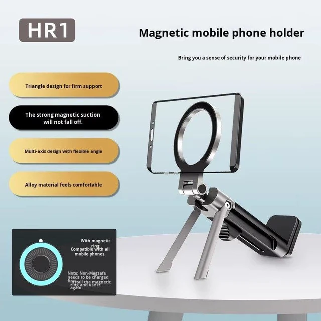 Alt view image 3 of 7 - 360° Metal Ball & Titanium Magsafe Airplane Phone Holder, Travel Essentials for Airplane Phone Mount, Universal Travel Phone Holder for Plane, Must Have for iPhone 17 16 15 14 13