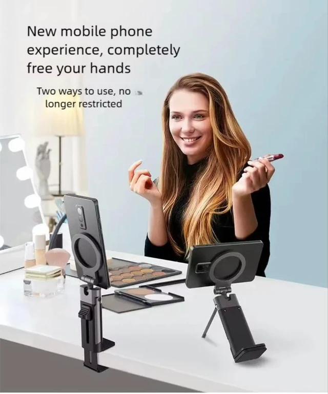 Alt view image 6 of 7 - 360° Metal Ball & Titanium Magsafe Airplane Phone Holder, Travel Essentials for Airplane Phone Mount, Universal Travel Phone Holder for Plane, Must Have for iPhone 17 16 15 14 13