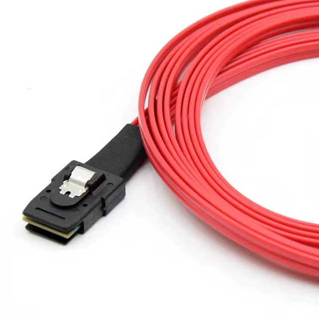 Alt view image 2 of 7 - 1M Mini SAS 4i SFF-8087 36P to 4 SATA 7P HDD Hard Drive Splitter Cable Red,3.3FT