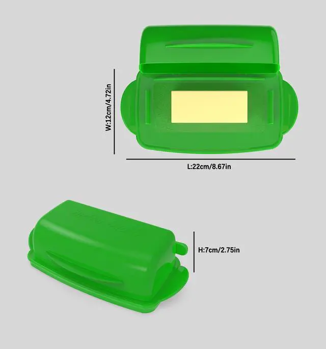 Alt view image 5 of 7 - SOUL CREAT Butter Dishes with Lid for Countertop Refrigerator, Plastic Butter Dish Flip Top Lid Butter Container with Spreader, Non-Slip Bottom Butter Holder Keeper Green