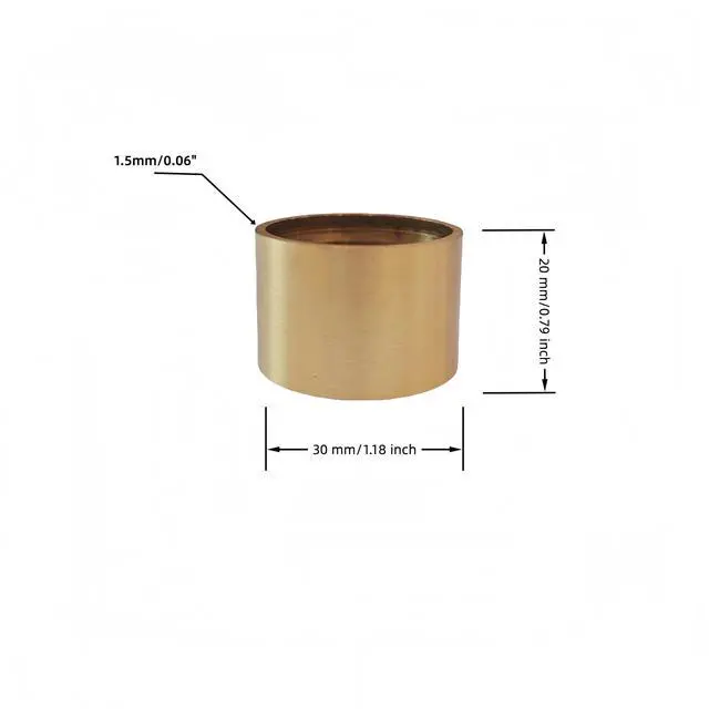 Alt view image 2 of 5 - Gisswinn Brass Furniture Leg Caps, Round Shape, 30mm Diameter x 20mm Height, 1.5mm Thick  Heavy-Duty Metal Feet Protectors for Chairs, Tables, Cabinets  Set of 4