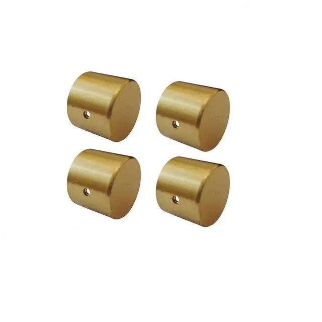 Main image of Gisswinn 4PCS Solid Brass Foot Caps for Furniture - 25mm Diameter x 20mm Height, 1.5mm Thickness, Golden Round Bottom Cover with Nail Holes, for Sofa, Chair, Table Legs