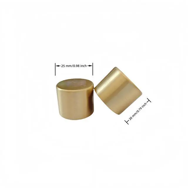 Alt view image 2 of 5 - Gisswinn 4PCS Solid Brass Foot Caps for Furniture - 25mm Diameter x 20mm Height, 1.5mm Thickness, Golden Round Bottom Cover with Nail Holes, for Sofa, Chair, Table Legs