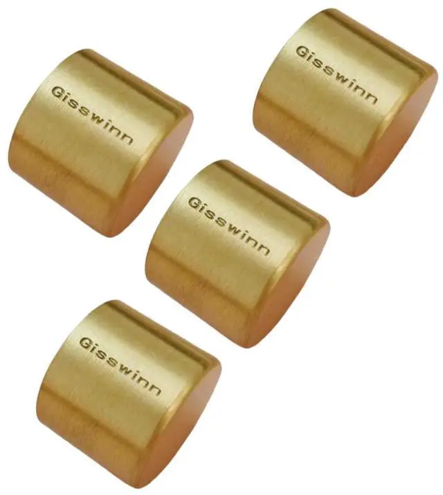 Alt view image 3 of 5 - Gisswinn Brass Furniture Leg Caps, Round Shape, 30mm Diameter x 20mm Height, 1.5mm Thick  Heavy-Duty Metal Feet Protectors for Chairs, Tables, Cabinets  Set of 4