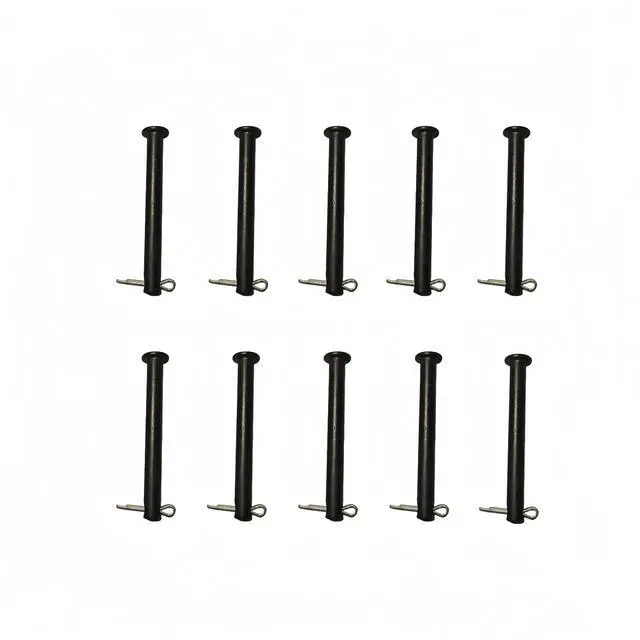 Main image of Gisswinn 10-Pack 6mm x 55mm Carbon Steel Cotter Pins with Hole - Black Finish Split Pins Set for Industrial, Automotive & Machinery Applications - Heavy Duty R-Clips with Open-End Design