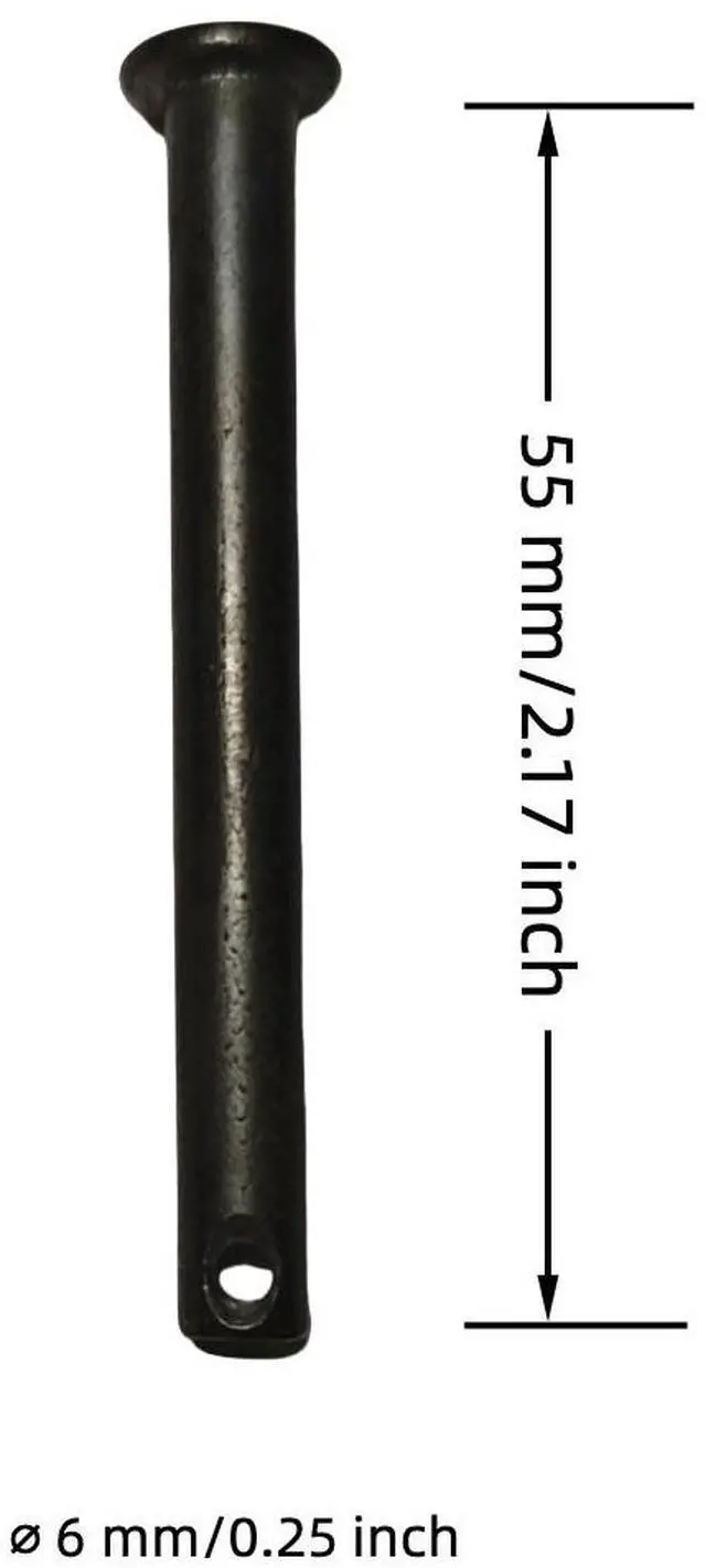 Alt view image 2 of 3 - Gisswinn 10-Pack 6mm x 55mm Carbon Steel Cotter Pins with Hole - Black Finish Split Pins Set for Industrial, Automotive & Machinery Applications - Heavy Duty R-Clips with Open-End Design