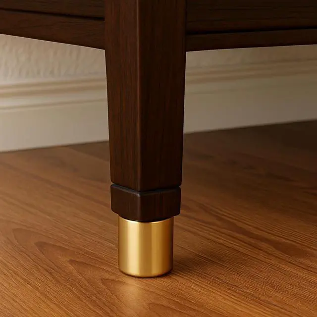 Alt view image 5 of 5 - Gisswinn Brass Furniture Leg Caps, Round Shape, 30mm Diameter x 20mm Height, 1.5mm Thick  Heavy-Duty Metal Feet Protectors for Chairs, Tables, Cabinets  Set of 4