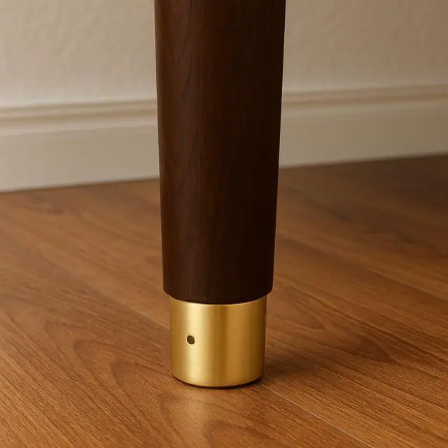 Alt view image 5 of 5 - Gisswinn 4PCS Solid Brass Foot Caps for Furniture - 25mm Diameter x 20mm Height, 1.5mm Thickness, Golden Round Bottom Cover with Nail Holes, for Sofa, Chair, Table Legs