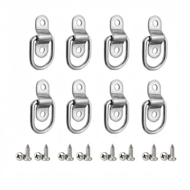 Main image of Gisswinn1/4'' D Ring Tie Down Anchors 8 Pack  Heavy Duty Truck Trailer Warehouse Cargo Hooks, Silver Steel Mounting Lashing Rings for Securing Loads