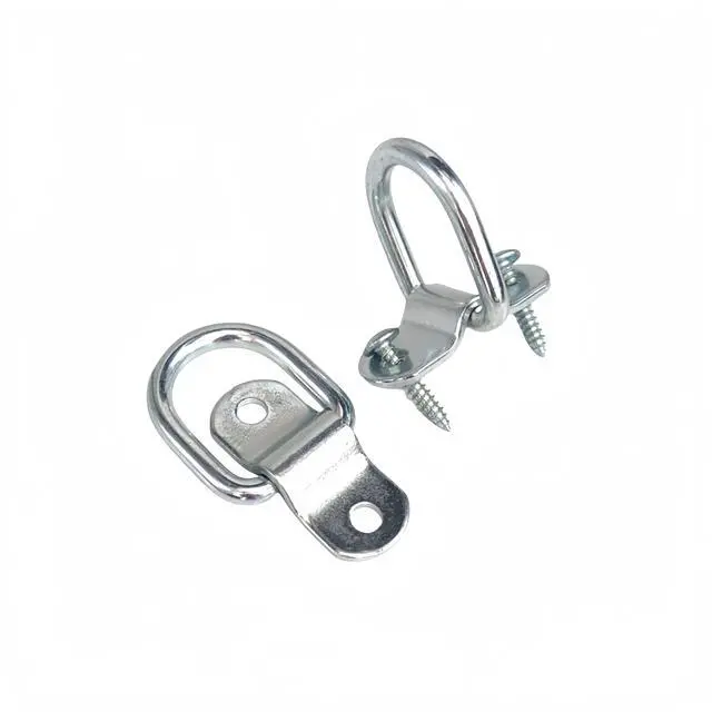 Alt view image 3 of 4 - Gisswinn1/4'' D Ring Tie Down Anchors 8 Pack  Heavy Duty Truck Trailer Warehouse Cargo Hooks, Silver Steel Mounting Lashing Rings for Securing Loads