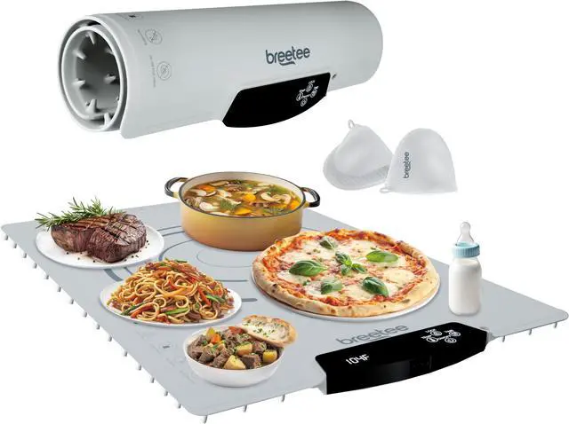 Main image of BREETEE WarmPad Pro (off white) Electric Food Warming Mat  Keep Every Meal Warm  Silicone Heating Mat with 9 Temperature Settings from 104°F to 248°F - Roll Up Warming Mat for Dinner, Party, Events