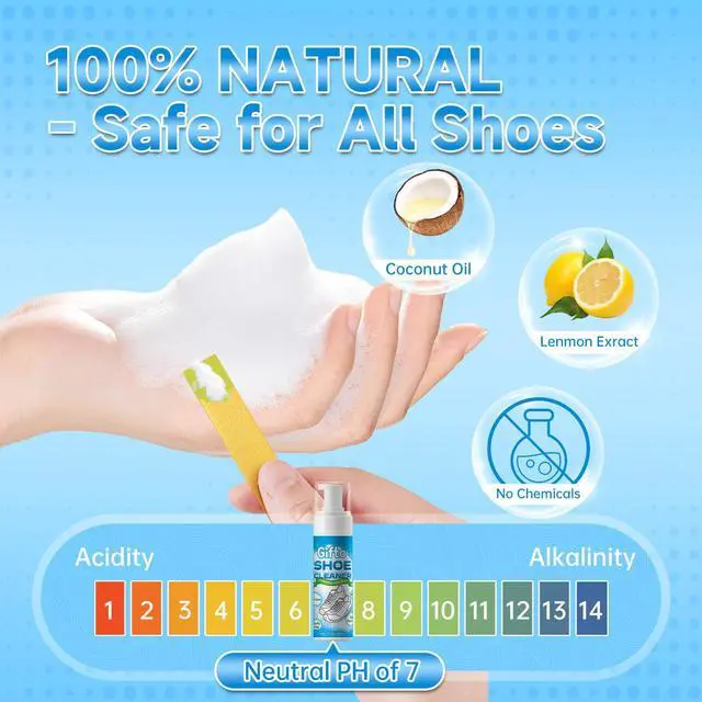 Alt view image 7 of 7 - Gifto Shoe Cleaner Sneaker Cleaner Kit, White Foam Tennis Shoe Cleaning Kit with Brush Towel, Mesh Sneaker Cleaning Kit, Leather Cleaner Suede Shoe Cleaner for Knit,Boot,Canvas,Casuals,Fabric 7 fl oz