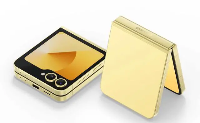 Alt view image 3 of 7 - Samsung Galaxy Z Flip6: AT&T Only, 512GB Storage, Yellow (Acceptable - Grade C - Pixel Wear)